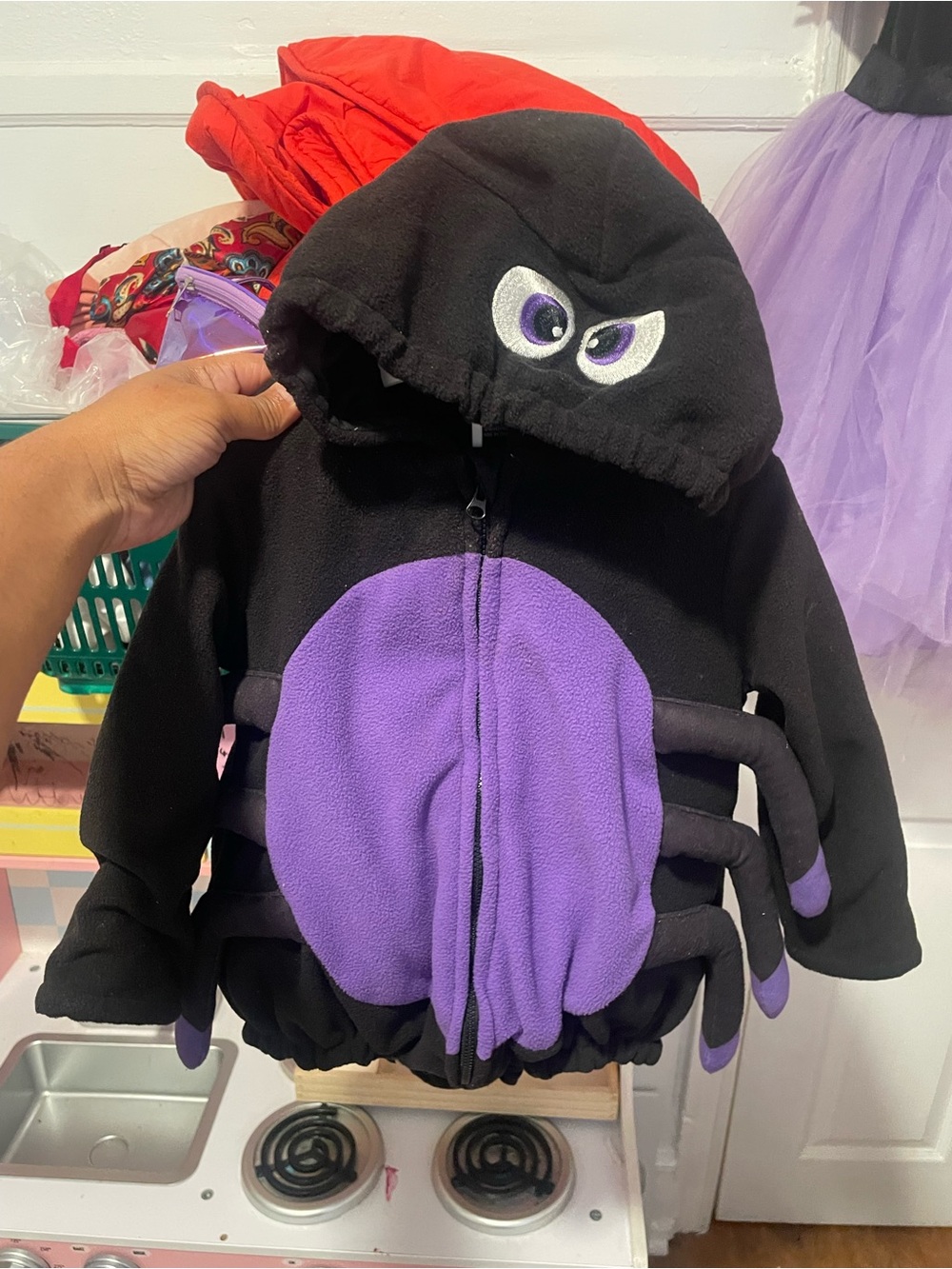 Primark Black and Purple Spider Jacket Hoodie Costume